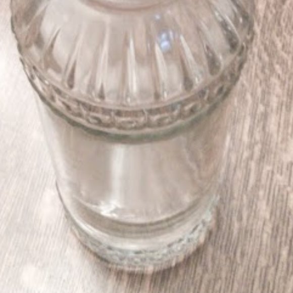 Vintage Tall Round Clear Decorative Bottle With Pour Spout. - Picture 6 of 9